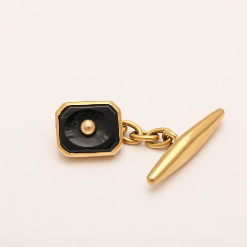 Pair of Portuguese Onyx Gold Cufflinks