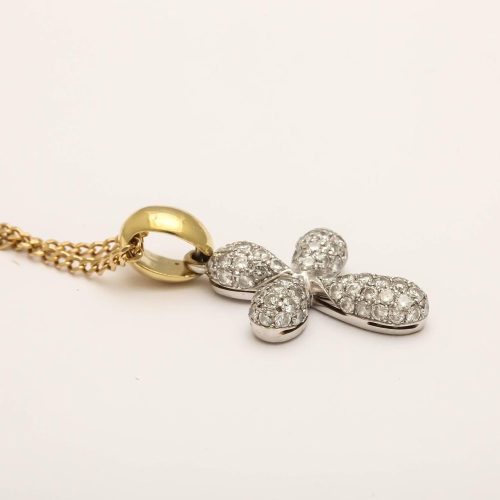 Diamond Gold Cross Pendant on Chain