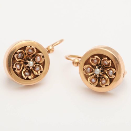19th Century French Gold and Pearl Earrings
