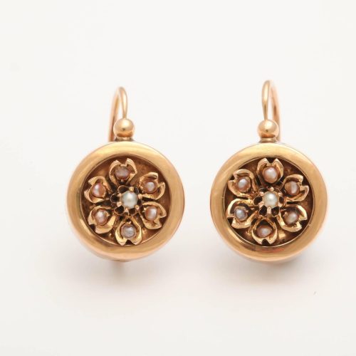 19th Century French Gold and Pearl Earrings