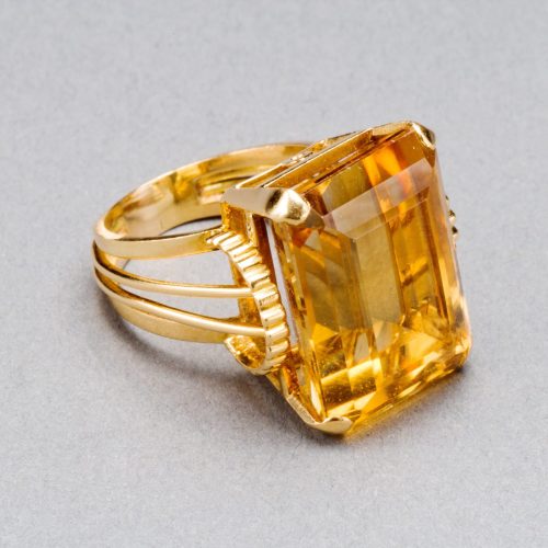 English Citrine Gold Ring