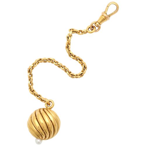 French Pearl Gold Fob/Zipper Pull